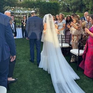 Ivory Wide Pearl Cathedral Veil